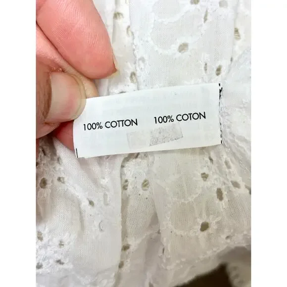 Poupette St Barth Claire Eyelet Bandeau Mini Dress Optic White Women's Size S - Picture 6 of 6